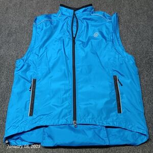 Canari Packable Windbreaker Vest Men Large Blue Lightweight Hiking Jacket